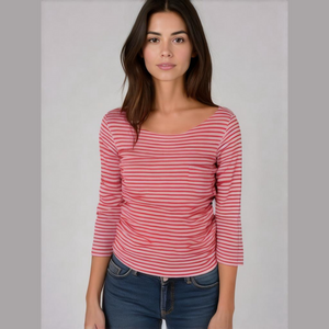 J crew red / White 3/4 sleeves boat neck tunic, size XS, EUC